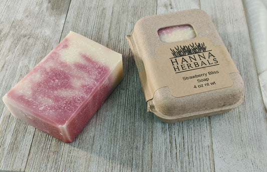 Strawberry Bliss Soap - Homemade soap - bar soap - shea butter soap - selfcare - artisan soap - cold process soap - pink soap - strawberries